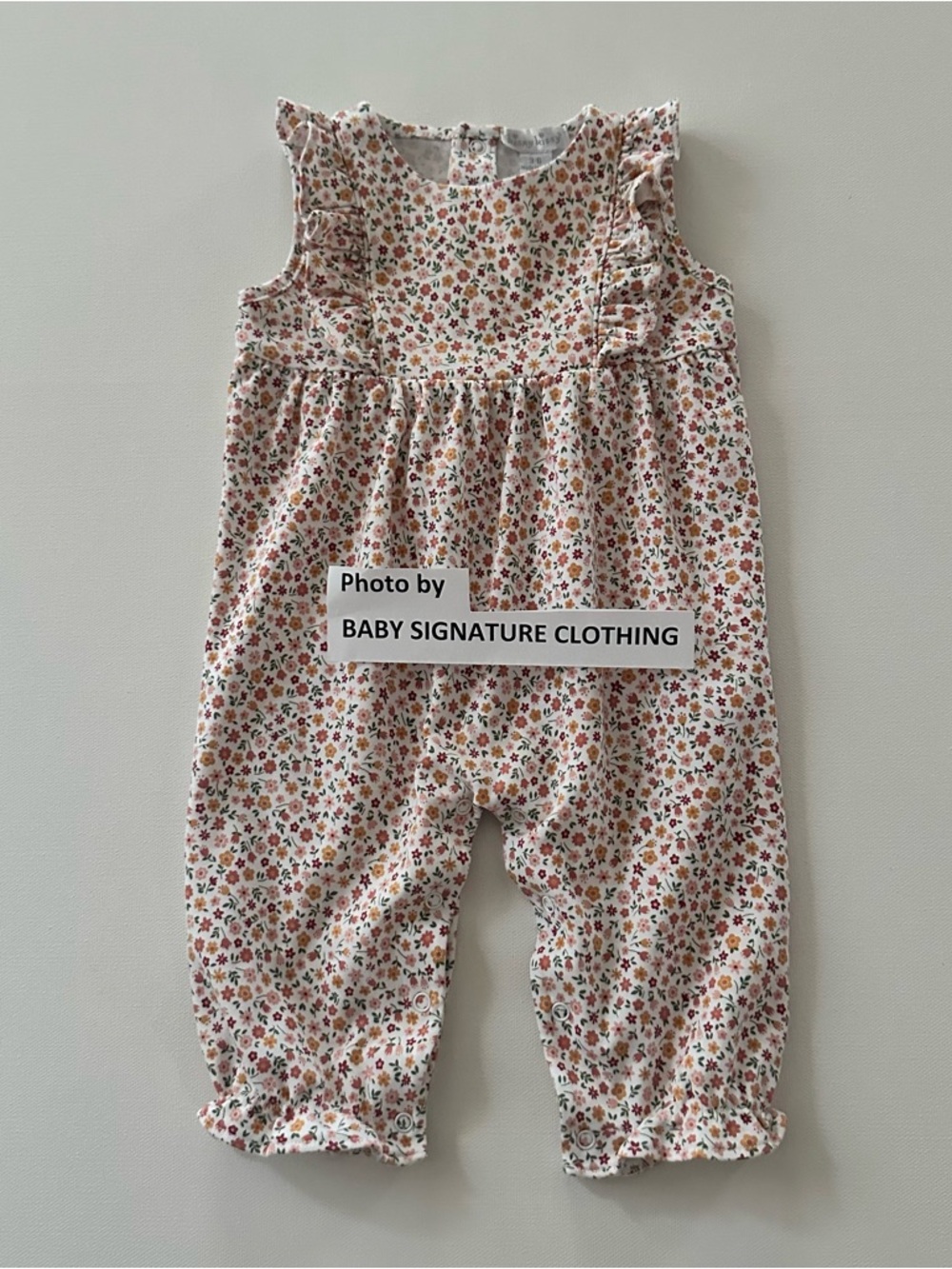 Kissy Kissy 3-6 Months Baby Girl Floral Ruffle Romper Pink Orange Pima Cotton
